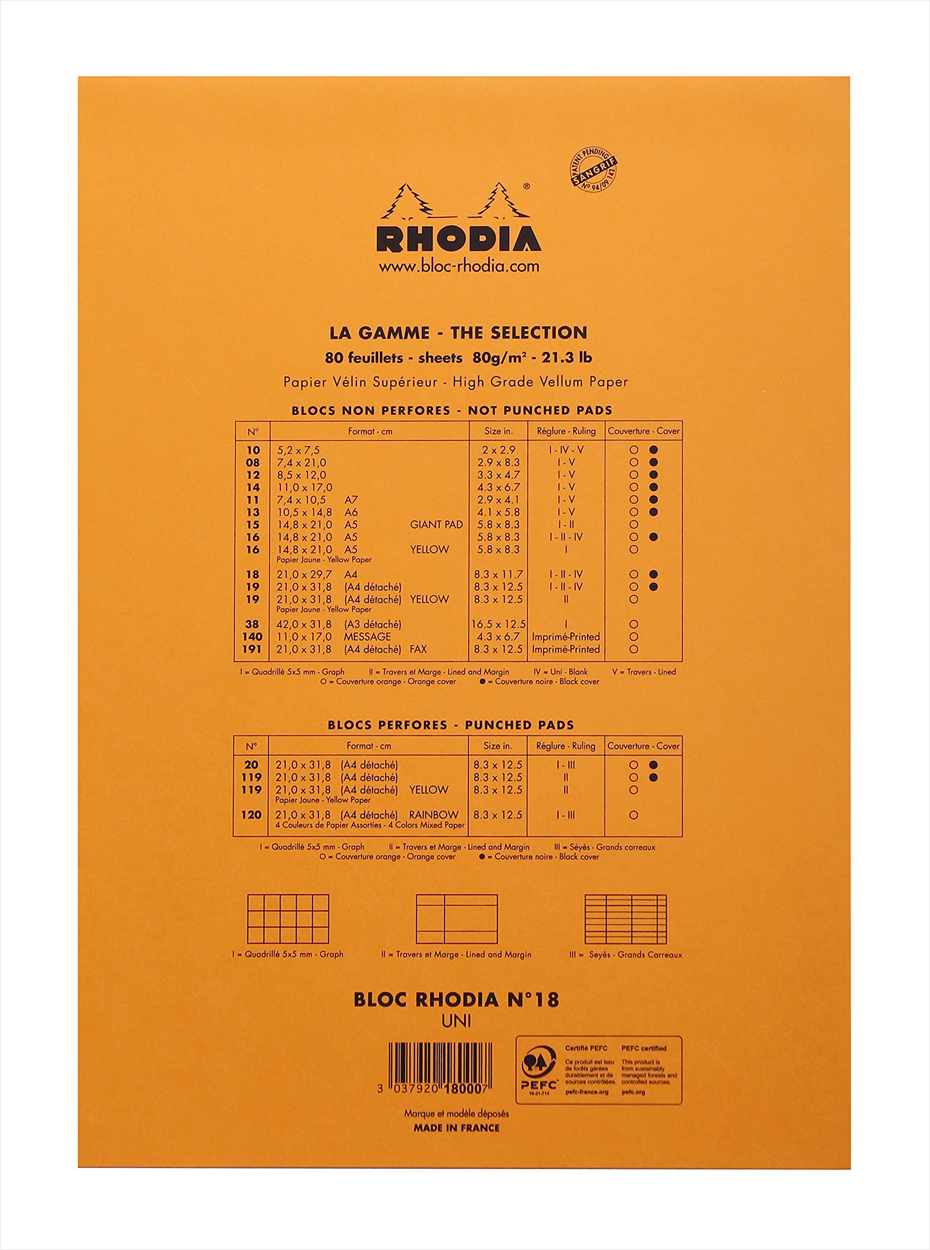 Amazon.com : Rhodia Notepad, No18 A4, Plain - Orange, 8 1/4